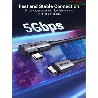 Cáp USB Type-C to Type-C bẻ góc 90 độ dài 5M tốc độ 5Gbps Ugreen 90629 cao cấp
