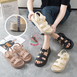 Dép sandal nhựa 3 quai đi biển 🔥SANDAL🔥 khuy cài đính kèm nơ X MSP2403
