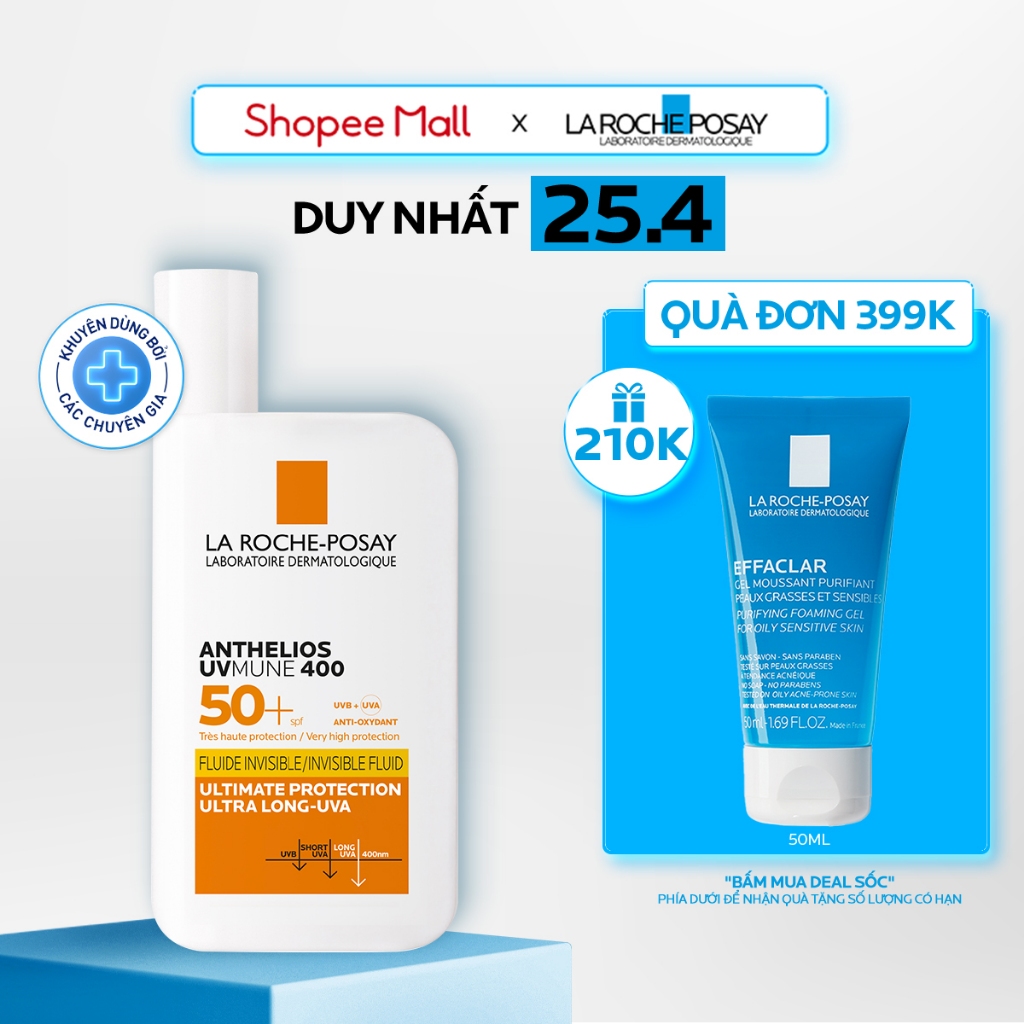 Sữa chống nắng chống tia UVA dài La Roche-Posay Anthelios UV Mune 400