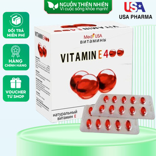 Hộp 100 viên uống sáng da vitamin e đỏ vitamin e400 vitamin e 400iu giúp làm sáng da, mịn da