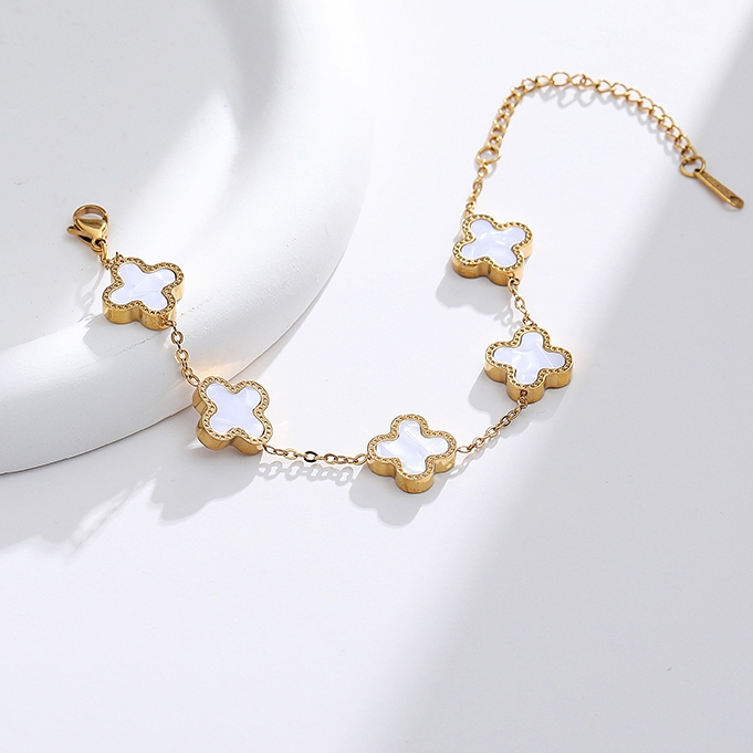 Vòng tay nam nữ Lys cỏ bốn lá -Lắc tay  Lucky Four Leaves 2026 Fullbox