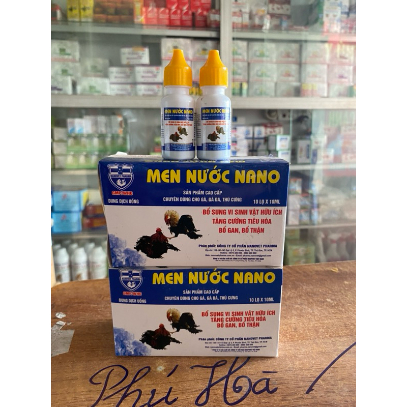 Siêu Men nước nano 10ml men vi sinh sống + sorbitol, men tiêu hoá, enzyme tiêu hoá và giải độc gan cho Gà Đá tiêu hoá