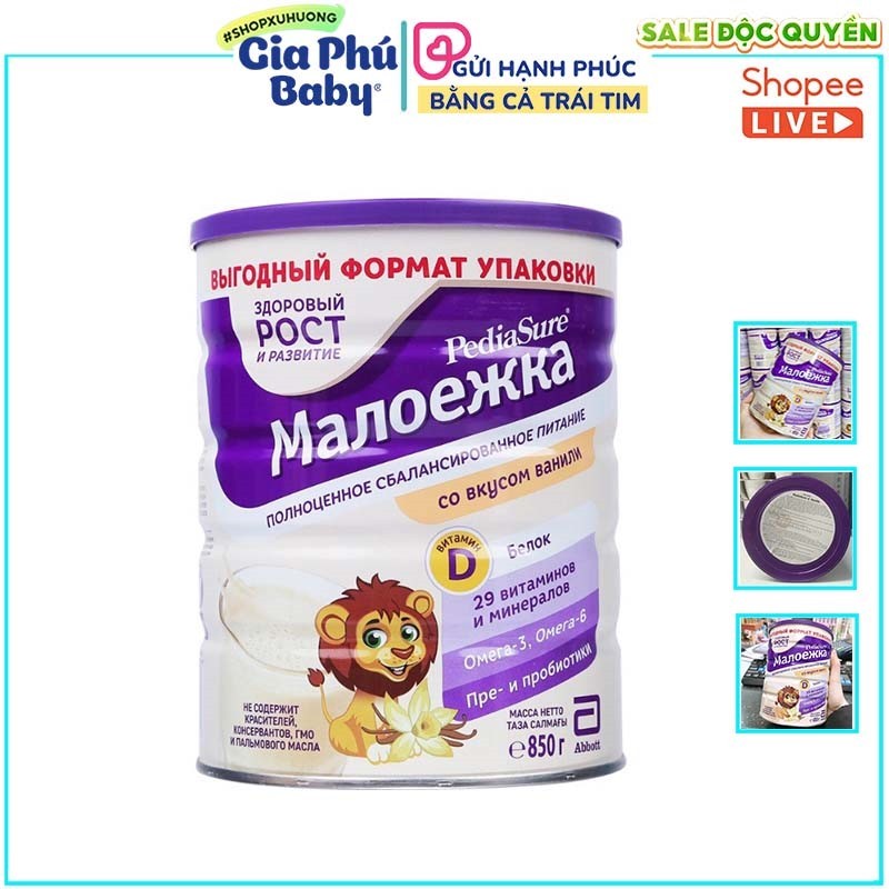 Sữa Bột Pediasure Nga 400g/850g cho bé từ 1 đến 10 tuổi hàng chính hãng có tem phụ ( Vị Vani )