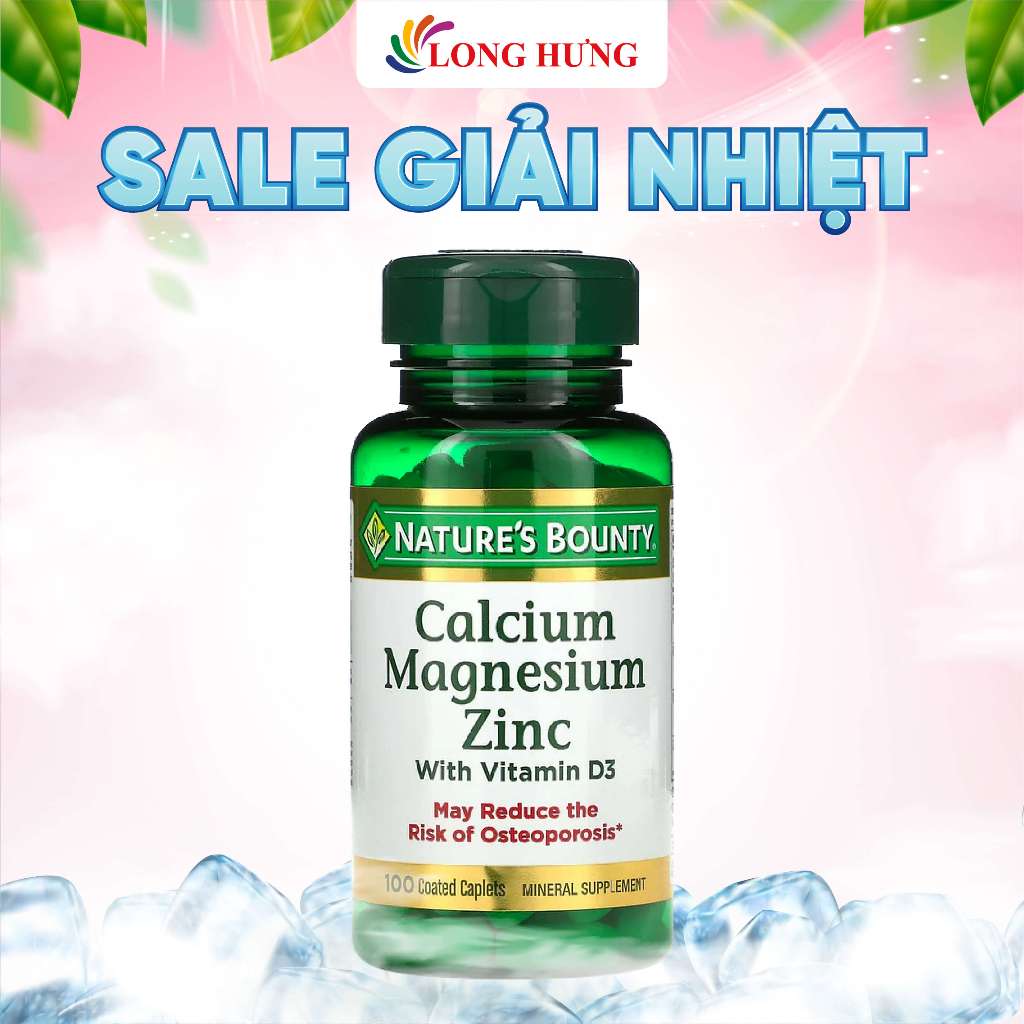 Viên uống Nature's Bounty Calcium Magnesium Zinc with Vitamin D3 hỗ trợ xương khớp (100 viên)