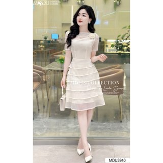  MDU3940 Váy thiết kế thanh lịch và sang trọng với chất liệu Tơ Óng Hàn cao cấp, hàng 2 lớp có lót lụa.