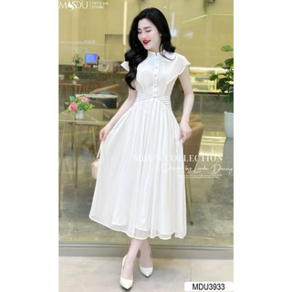  MDU3933 Váy thiết kế thanh lịch và sang trọng với chất Tơ óng Hàn cao cấp, hàng 2 lớp có lót lụa.