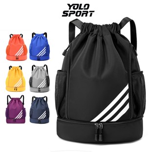 Ba Lô Thể Thao Đa Năng Dây Rút 3 Sọc Chéo Gấp Gọn Ngăn Đựng Giày Chống Thấm Nước Đá Bóng Bóng Rổ Tập Gym Balo Đi Học