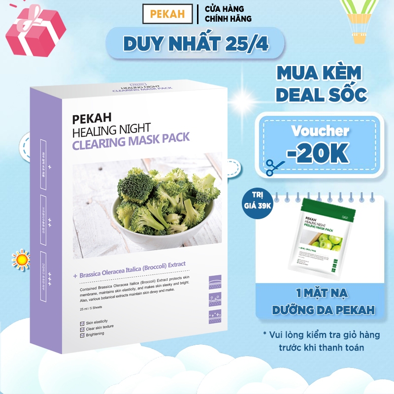 Hộp Mặt Nạ 5 Miếng Giúp Dưỡng Da Và Thấm Sâu PEKAH Healing Night Clearing Mask Pack 25ml/5sheets