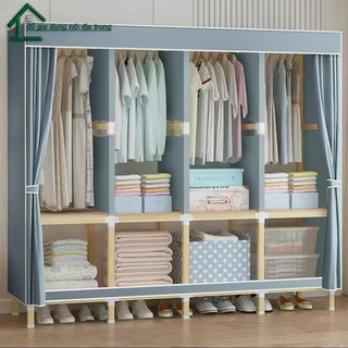 Tủ quần áo, Tủ vải khung gỗ bọc đường kính lớn tủ kệ đựng quần áo tủ vải hàng cao cấp BH 1 NĂM