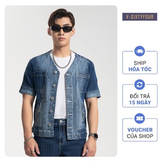 Áo Sơ Mi Nam Cổ V - Men's V-Neck Shirt V-SIXTYFOUR V64 223MD3033F1970