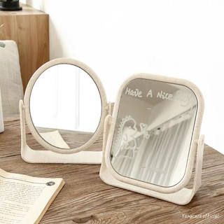  Gương trang điểm lúa mạch xoay 360 độ để bàn gương soi di động mini hai mặt 