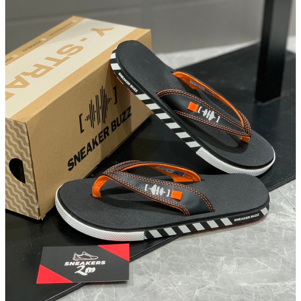 [ 2M Sneaker ] - Dép Sneaker Đen Viền Sọc Chính Hãng