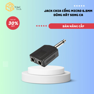 Jack chia cổng micro 6.5mm dùng hát song ca