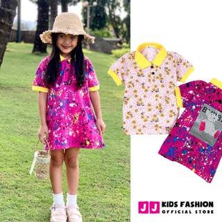 Váy mùa hè cho bé gái JJ Kids, chất Cotton cổ Polo cho trẻ 2,3,4,5,6,7,8,9,10,11,12 tuổi  [JJK_B23]