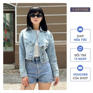  Áo Khoác Denim Nữ Dáng Rộng Dáng Lửng V-SIXTYFOUR V64 - 223WD2044F1910