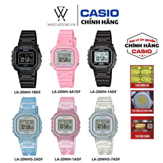 Đồng Hồ Điện Tử Nam/Nữ Casio LA-20 Trẻ Trung Cá Tính Mặt Kính Nhựa Vuông Chống Nước 30.4mm Dây Nhựa Chính Hãng