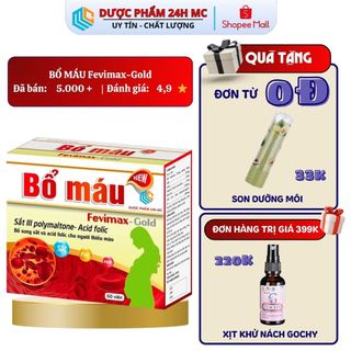 Viên Uống Bổ Máu Fevimax Gold DƯỢC PHẨM 24H MC Bổ Sung Sắt, Acid Folic Cho Người Thiếu Máu - 60 viên