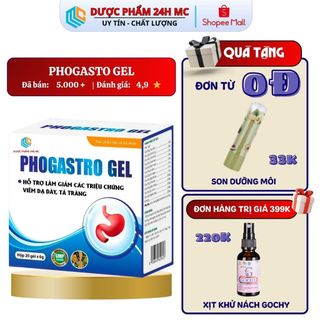 Viên Uống Dạ Dày Phogastro Gel DƯƠC PHẨM 24H MC Giảm Đau Dạ Dày, Trào Ngược,Tá Tràng - Hộp 20 gói