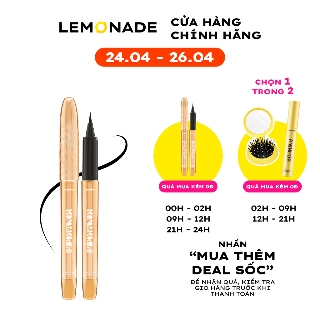 [Nhập LEMON30K giảm 30k đơn từ 150k] Bút kẻ mắt siêu mảnh Lemonade SuperTiger Micro Eyeliner 1g