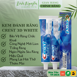 Kem Đánh Răng Siêu Trắng Răng Crest 3D White Advanced Whitening và Vivid Mint 147gr của Mỹ