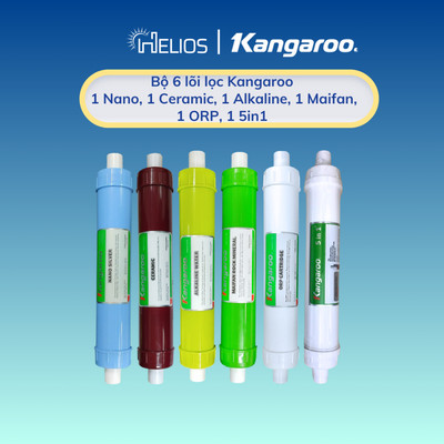 Trọn bộ 6 lõi lọc chức năng chính hãng dùng cho máy lọc nước Kangaroo   ( Nano, Ceramic, Alkaline, Maifan, Orp, 5in1)