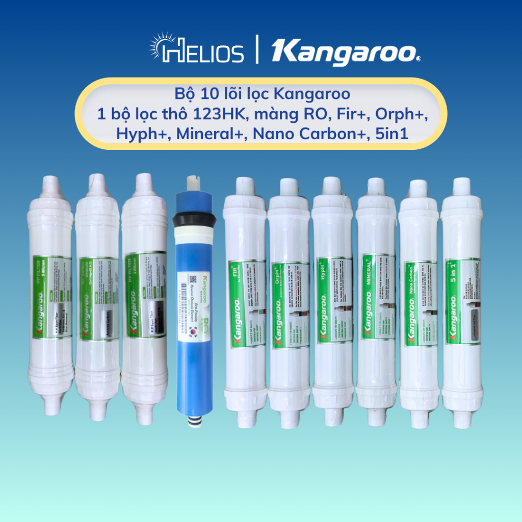 Bộ 10 lõi lọc nước Kangaroo chính hãng Hydrogen dành cho máy KG100HI KG10A4VTU, KG10A13, KG100HK,