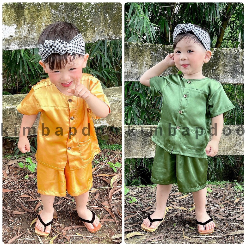 Bộ đồ quần đùi cho bé, bà ba cho bé trai bé gái - kimbapdoo