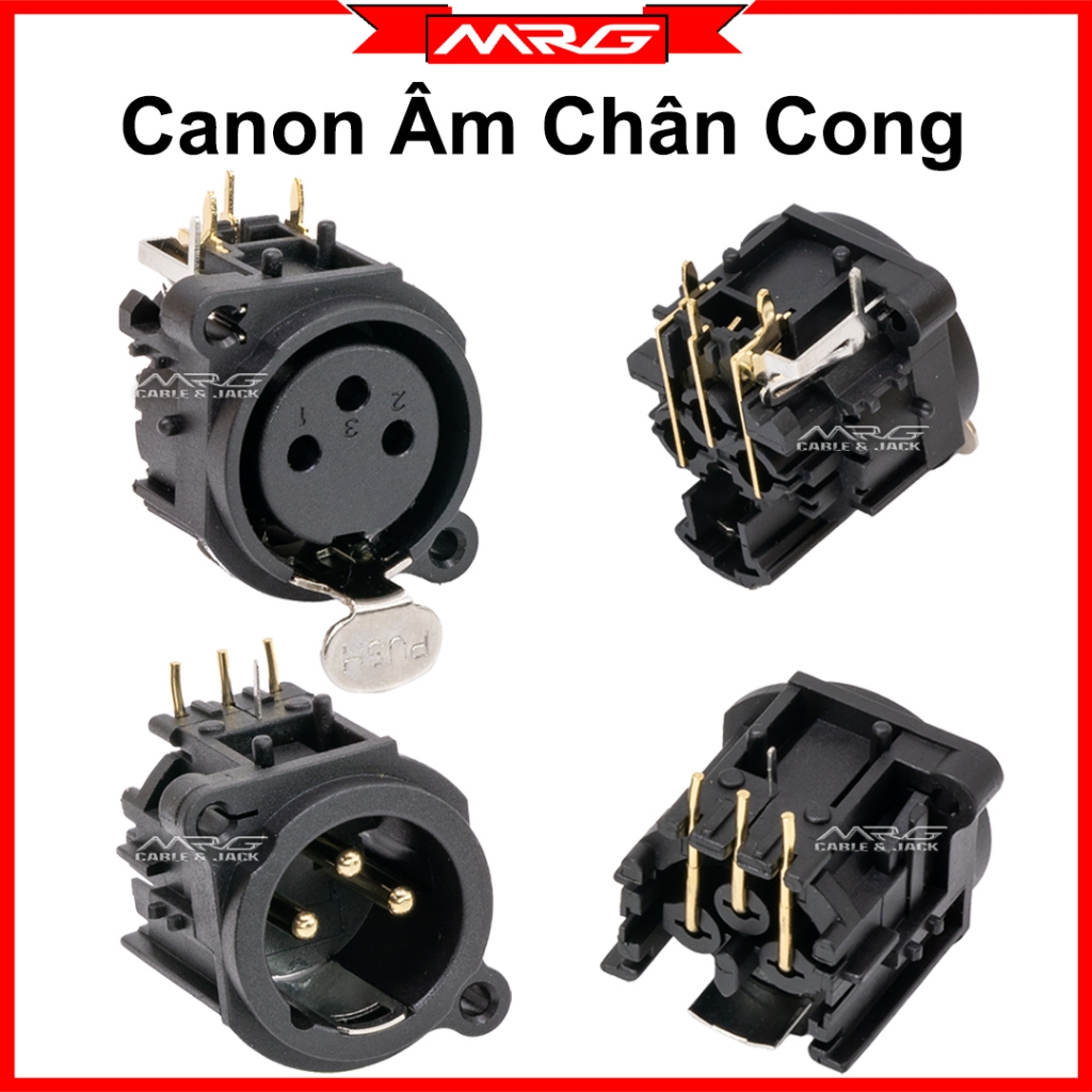 Jack Canon Âm Chân Cong (ổ cắm jack canon xlr) giá 1 chiếc. J-CNF