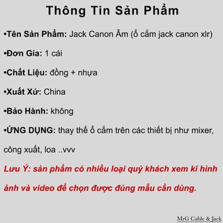 Jack Canon Âm Chân Cong (ổ cắm jack canon xlr) giá 1 chiếc. J-CNF