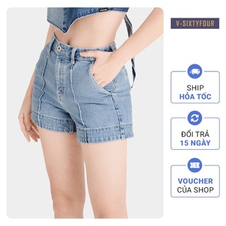  Quần Shorts Nữ Dáng Loe Màu Xanh Sáng V-SIXTYFOUR V64 223WD2104F2930