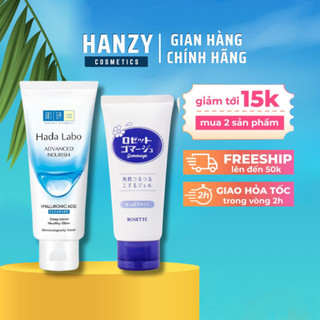 Combo skincare chăm sóc da mặt Sữa rửa mặt Hada Labo , Tẩy tế bào da chết Rosette | Hanzy Cosmetics
