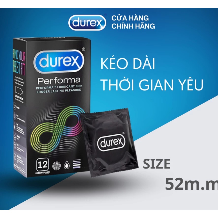 Bao Cao Su Durex Hộp 12 cái tùy chọn đủ tất cả các mẫu - che tên sản phẩm
