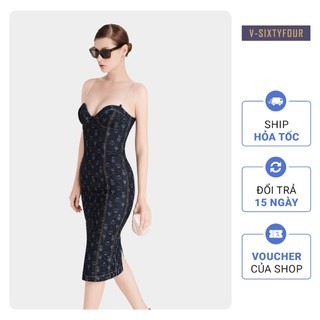  Đầm Denim Nữ Cúp Ngực Dáng Ôm - Women's Denim Dress V-SIXTYFOUR V64 223WD2127F1970