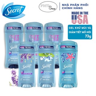(NK Mỹ) Lăn khử mùi Secret Clear Gel 73g Relaxing Lavender Completely Clean Unscented Protecting Powder Cool Waterlily