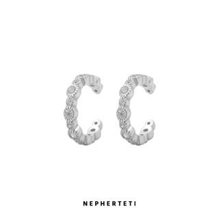  Khuyên tai nữ bạc 925 - Khoen kẹp vành tai đính đá  giá 1 chiếc  - Nepherteti 