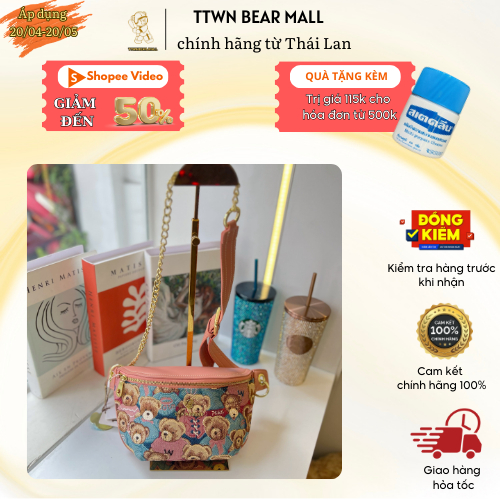 Túi bao tử gấu hồng TTWN BEAR THÁI LAN chính hãng TN 2503