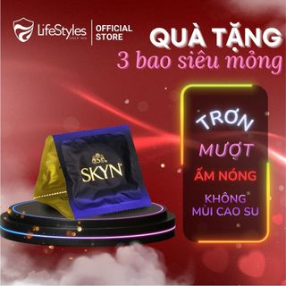  3 bao siêu mỏng, trơn mượt LifeStyles SKYN Elite - Non-latex không mùi cao su