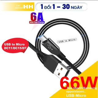 Dây sạc micro usb HH andoird - Cáp bọc dù dùng cho xiaomi samsung  66W/20W...vv