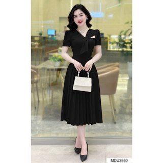  MDU3950 Váy thiết kế thanh lịch và sang trọng với chất Mango ý cao cấp, hàng 2 lớp có lót lụa