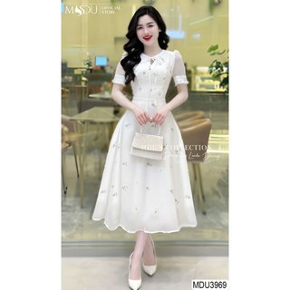  MDU3969 Váy thiết kế thanh lịch và sang trọng với chất tơ hàn cao cấp, hàng 2 lớp có lót lụa.