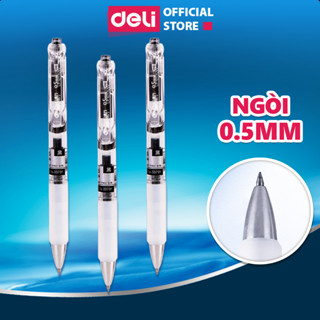 Bút Mực Gel Viết Bi Deli 2 Màu Mực Xanh Đen Ngòi 0.5mm Nét Trơn Tru Mực Nhanh Khô - Phù Hợp Học Sinh Văn Phòng