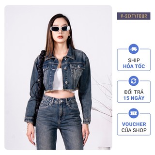 Áo Khoác Nữ Croptop Dáng Rộng Tua Lai. Women's Loose Tassel Crochet Jacket V-SIXTYFOUR V64-223WD1044F3950