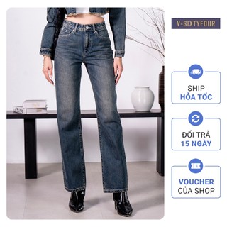 Quần Jeans Nữ Dáng Relax Màu Med Blue Phủ Nâu. Women's Relax Jeans V-SIXTYFOUR V64 - 223WD1080F3950