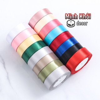 COMBO 5 Cây (50 cuộn) Ruy băng lụa satin 2cm - Cuộn 25 Yards/Cuộn