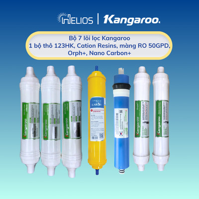 Bộ 7 Lõi Lọc Nước Dành Cho Máy KG100ES, KG100EO, KG10A7S,.. Kangaroo (123HK + Cation Karofi + RO 50GPD + OrpH+ và Nano+)