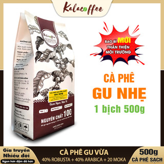 Cà phê Gu Nhẹ Kalacoffee Cà Phê Nguyên Chất cafe mộc rang vừa Dành Cho Pha Phin Và Pha Máy đậm nhẹ hậu ngọt