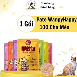 Pate wanpy happy 100 đủ vị cho mèo gói 70g - pate cho mèo 7 vị hấp dẫn - petstreet