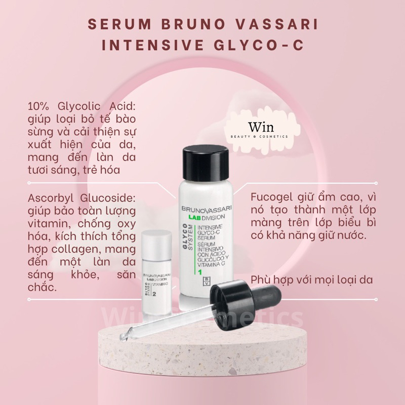 [hàng cty] Serum dưỡng trắng, căng bóng da Intensive Glyco C Bruno Vassari - Wincosmetic