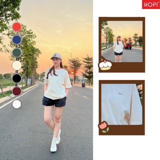 Áo thun nữ, áo T-shirt nữ chất liệu từ 80% cotton + 20% ISCRA (co giãn 4 chiều), màu kem - Hopi Fashion