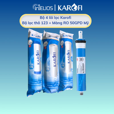 Combo 3 lõi lọc thô số 1,2,3 + 1 màng RO Karofi - Hàng chính hãng